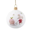Glaskugel weiß matt "Weihnachtsmaus", 7 cm Outlet