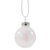Glaskugel weiß mit silber Glimmer, 3 cm