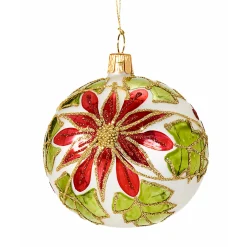 Glaskugel Weihnachtsstern, 7 cm