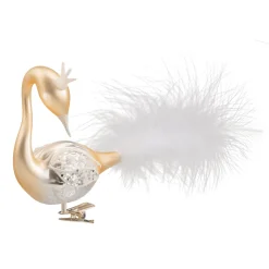 Glas-Schwan, gold-silber Hot