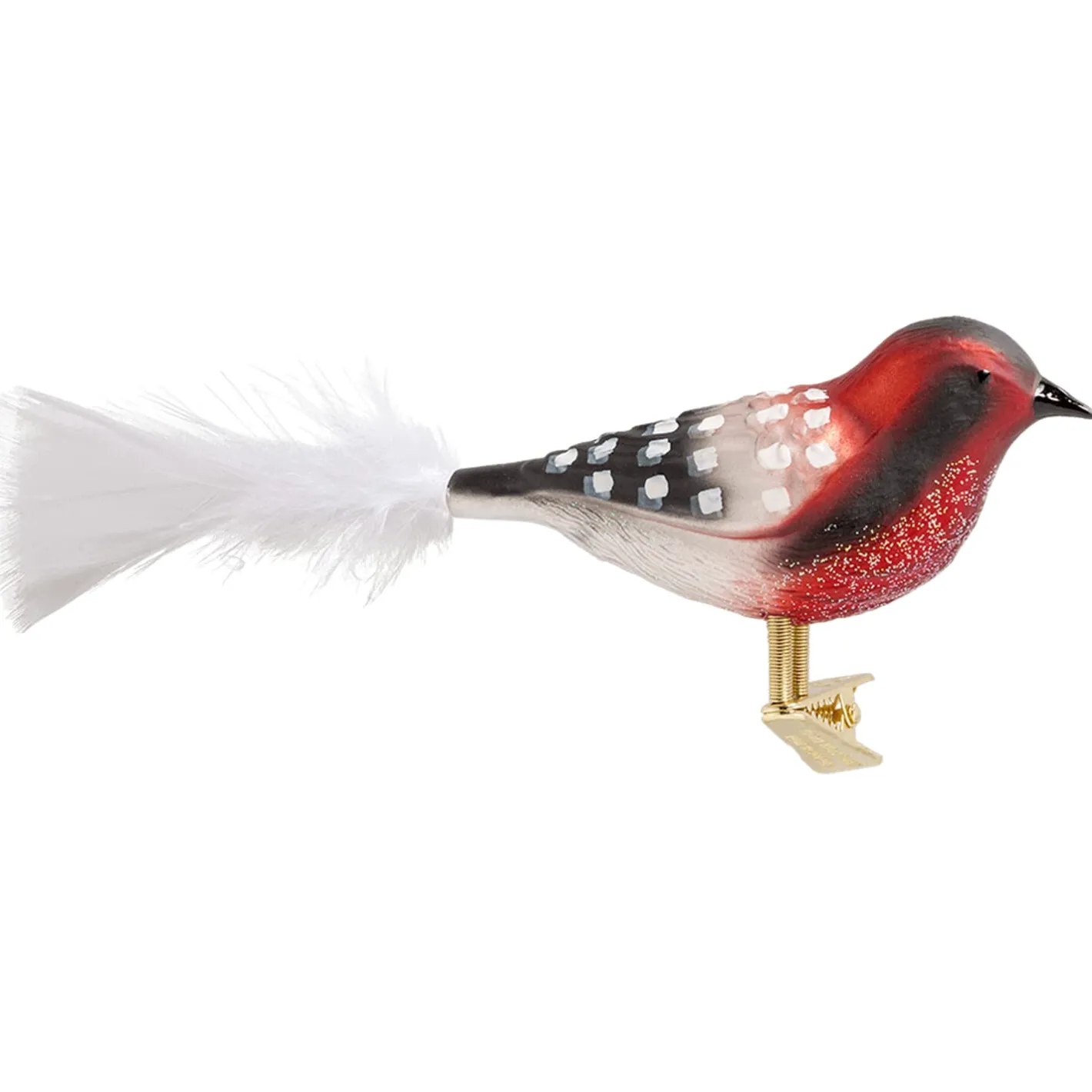 Poesie in Glas Glasvogel, rot-schwarz-weiß Discount