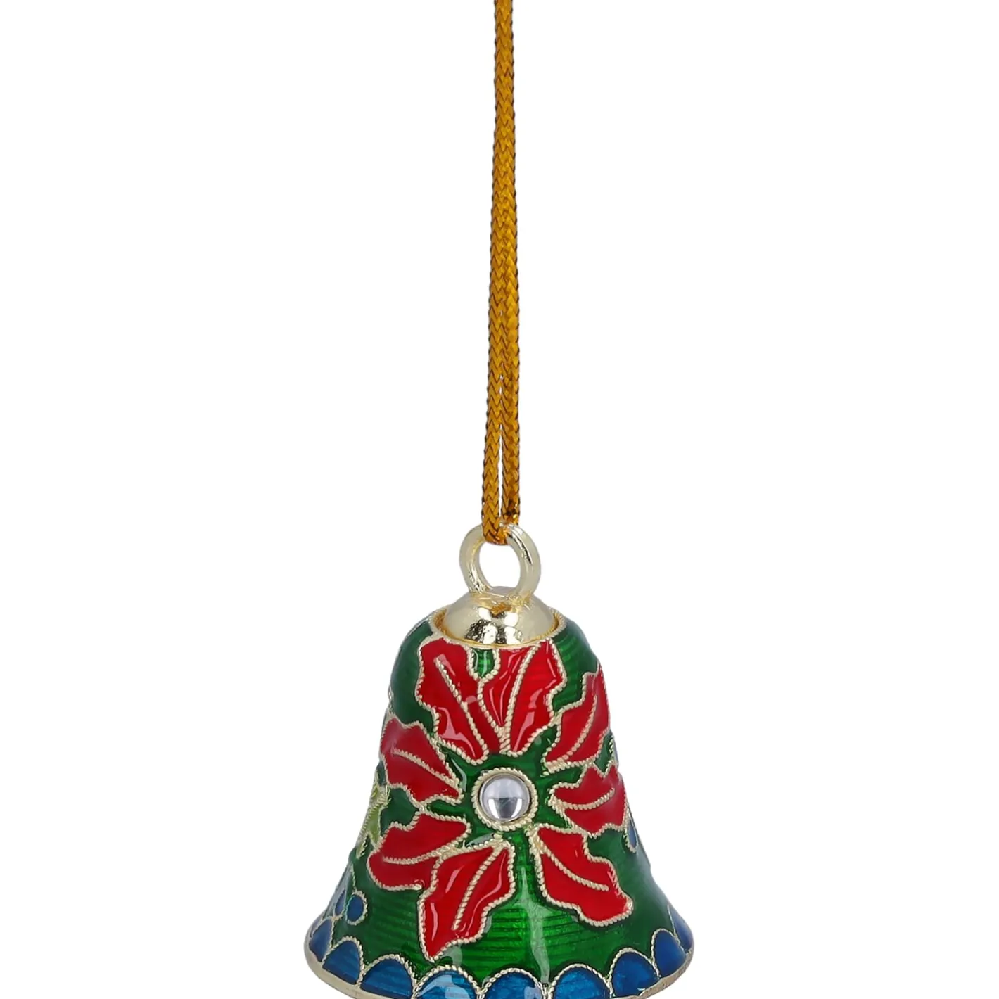 Glocke mit Blüte, Metall-Baumbehang Hot