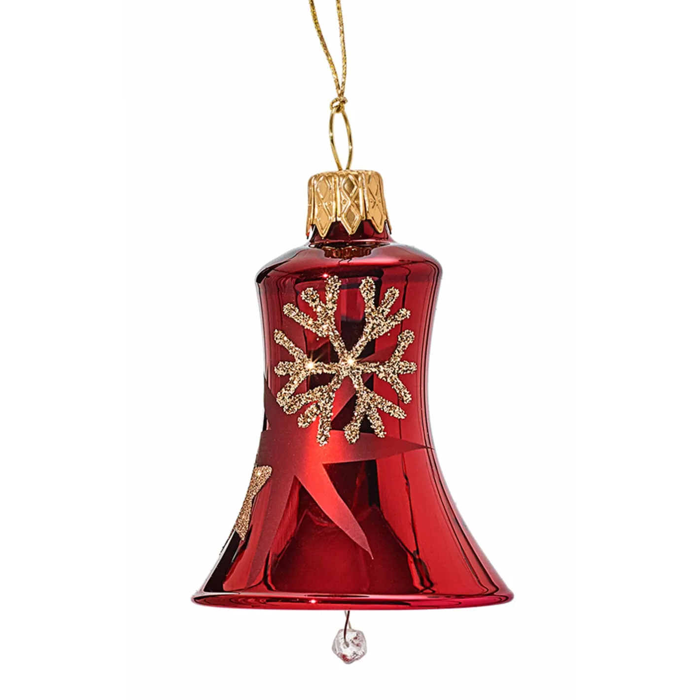 Glocke rot mit goldenen Sternen und Flocken Best