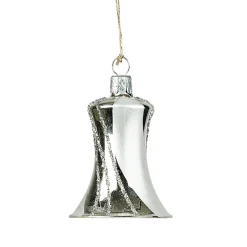Glocke silber mit Glitterdekor Hot