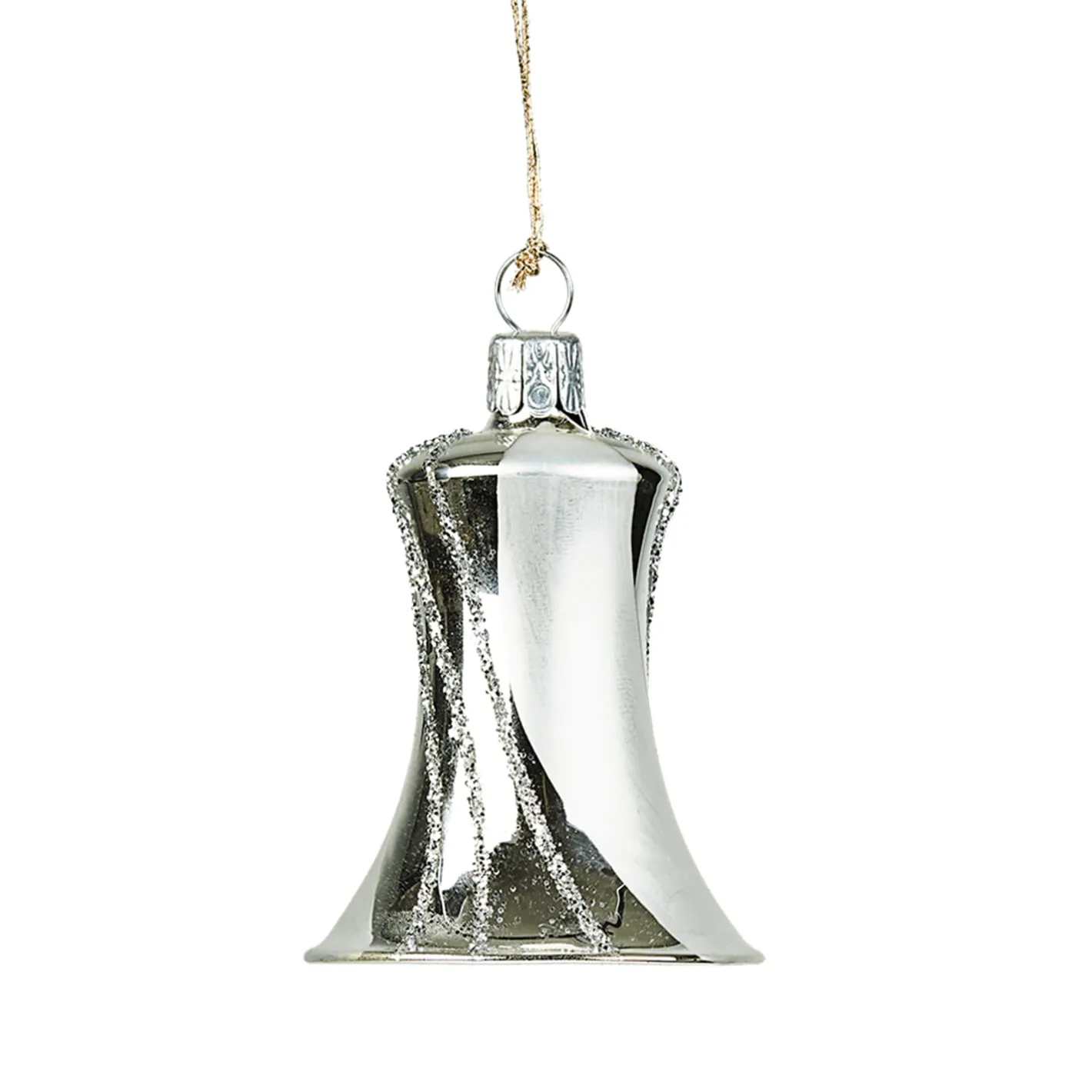 Glocke silber mit Glitterdekor Hot