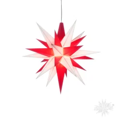 Herrnhuter Sterne Herrnhuter Stern, weiß/rot, 13 cm, Kunststoff Clearance