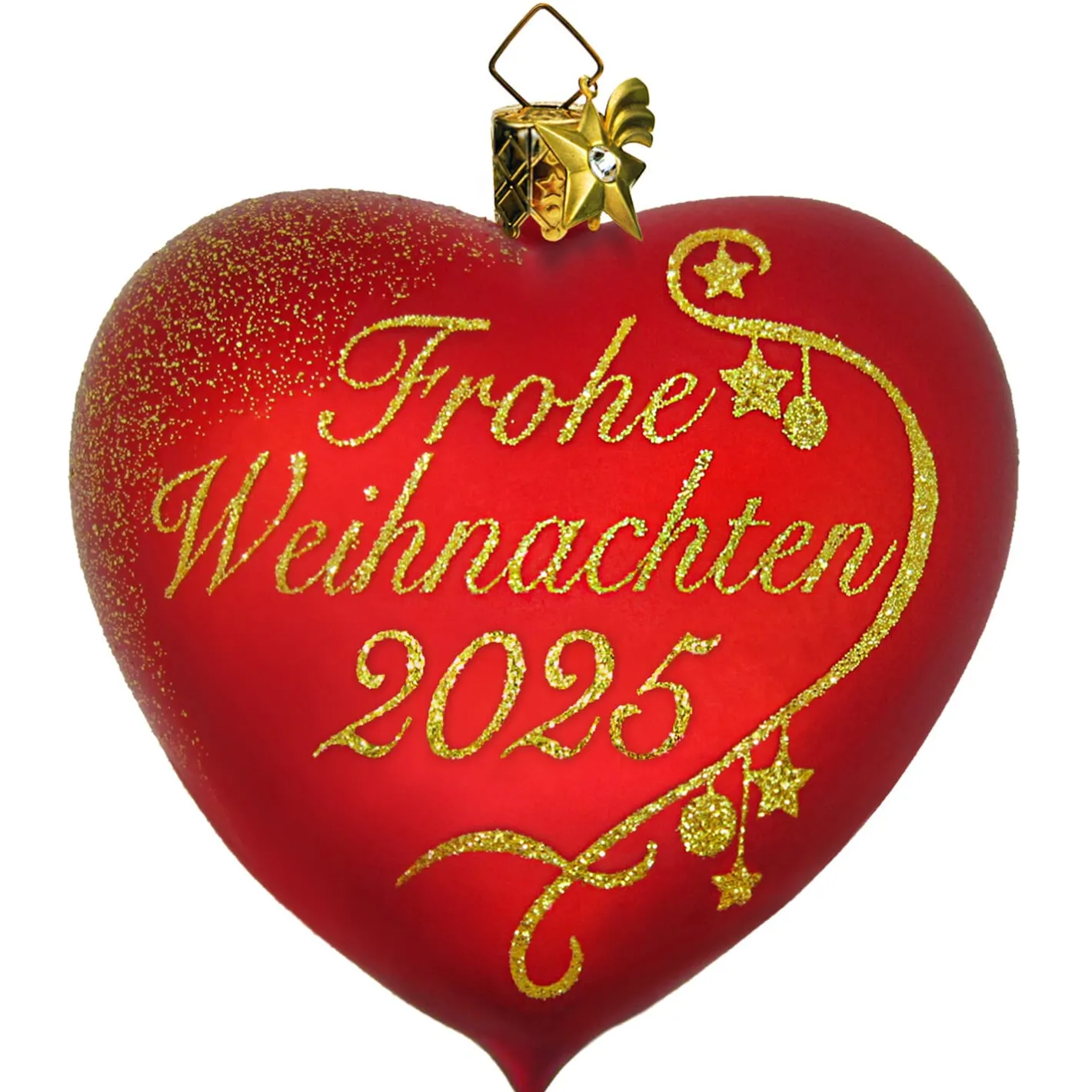 Poesie in Glas Herz "Frohe Weihnachten 2025", Glas-Baumbehang