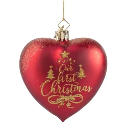 Poesie in Glas Herz "Our first Christmas", Glas-Baumbehang Outlet
