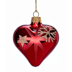 Herz rot mit goldenen Sternen und Flocken Sale