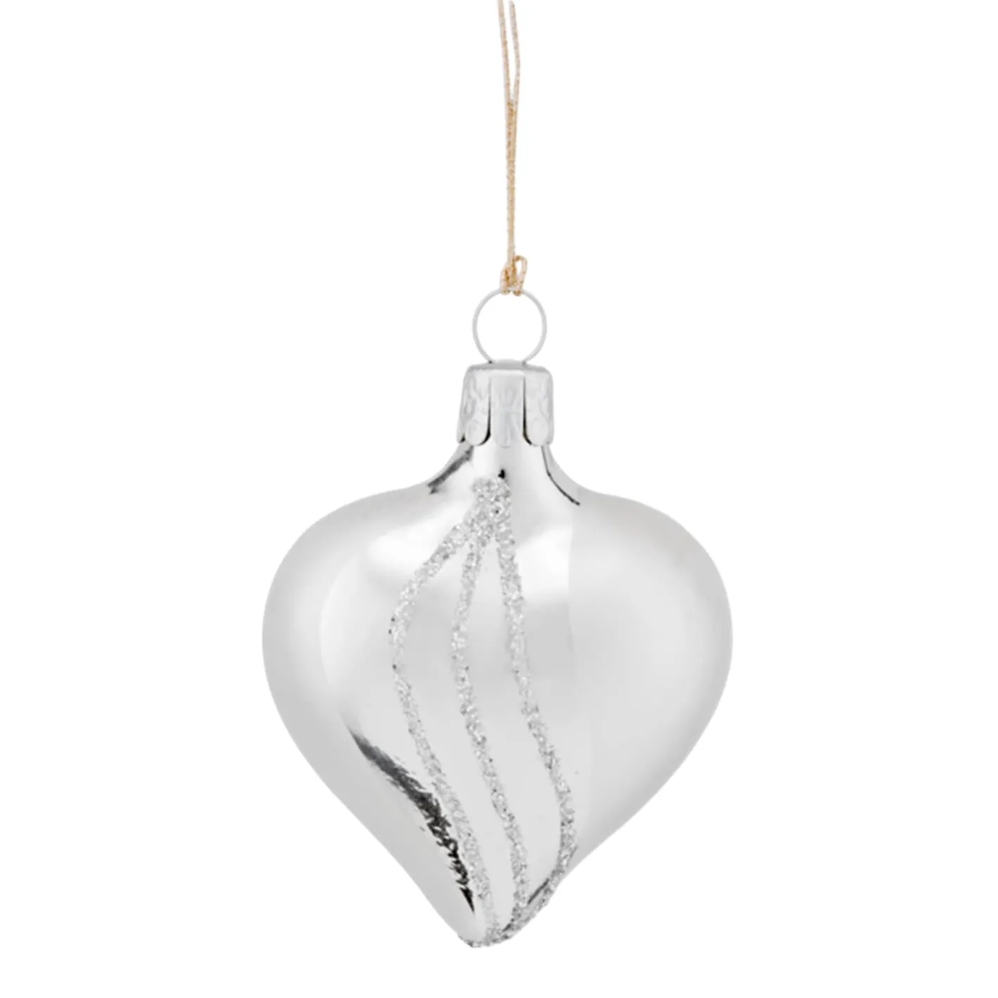 Herz silber mit Glitterdekor Outlet