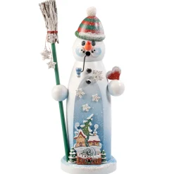 Käthes Original Holzknoddl Schneemann "Leise rieselt der Schnee", Räuchermännchen Hot