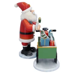 Käthes Original Holzknoddl "Weihnachtsmann mit Lastenrad", Räuchermännchen Clearance
