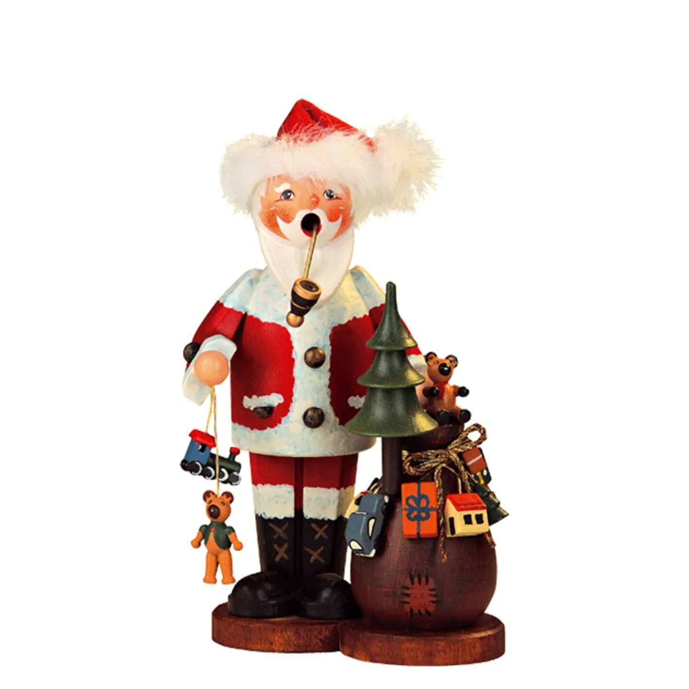 Käthes Original Holzknoddl "Weihnachtsmann mit Geschenken", Räuchermännchen Sale