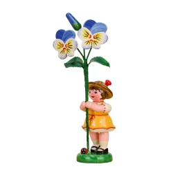 Hubrig Volkskunst Hubrig Blumenkind Mädchen mit Hornveilchen - blau Hot