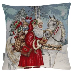 Sandner Kissenhülle "Weihnachtsmann mit Pferd" Hot