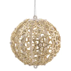 Kugel mit filigranen Sternen, gold
