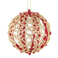 Kugel mit filigranen Sternen, rot, 8cm Discount