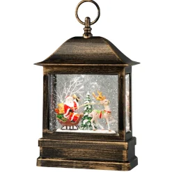 KONSTSMIDE LED Schneelaterne "Weihnachtsmann im Schlitten", 25cm New