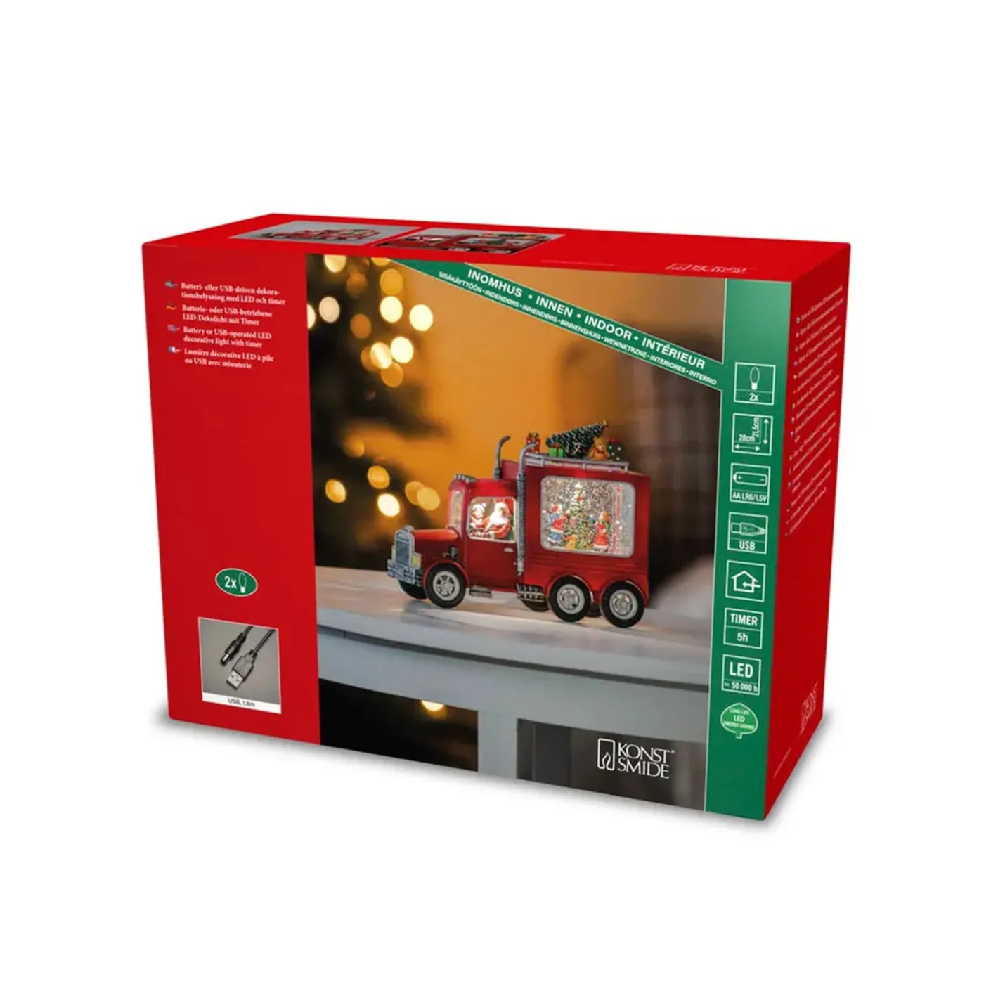 KONSTSMIDE LED-Schneelaterne "Weihnachtstruck" New