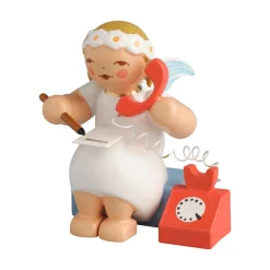 WENDT & KÜHN Margeritenengel mit Telefon, sitzend New