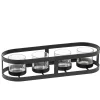 Metall Teelichthalter oval, schwarz Clearance