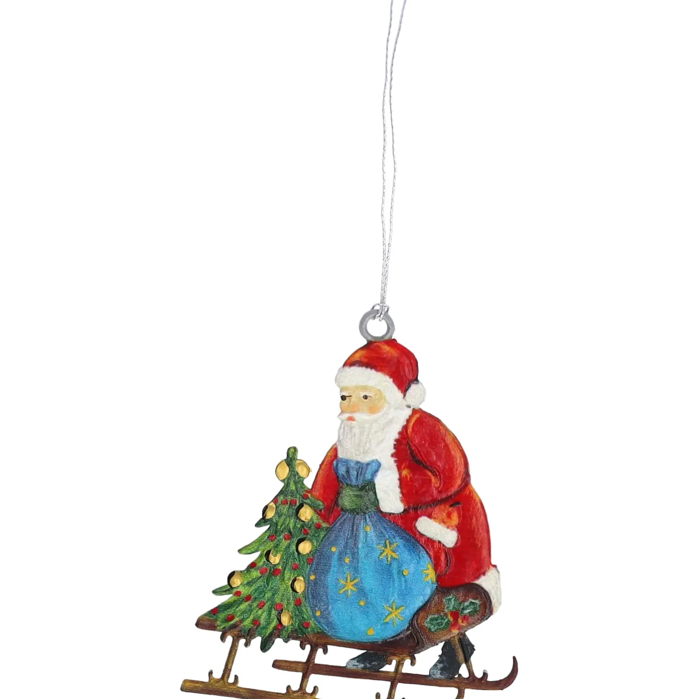 Käthes Original Nikolaus mit Schlitten, Zinn-Baumbehang Sale