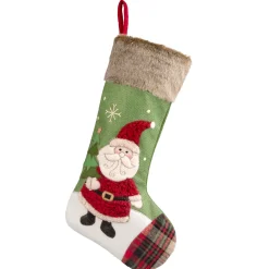 Nikolausstrumpf mit Weihnachtsmann, grün Online
