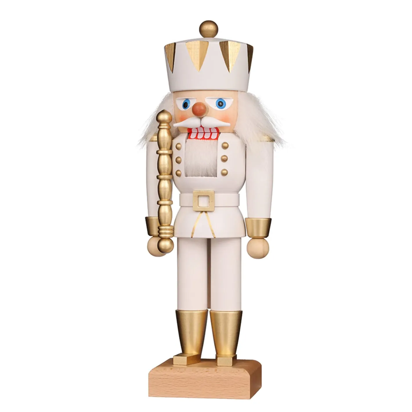 Christian ULBRICHT Nußknacker "König", weiß/gold, 27cm Clearance