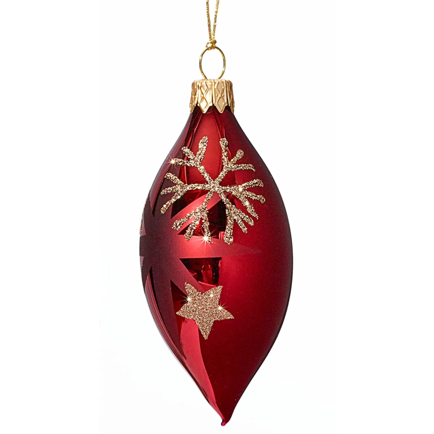 Olive rot mit goldenen Sternen und Flocken Sale