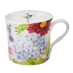 Porzellantasse Blumen und Kolibris Clearance