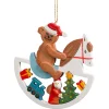 Käthes Original Schaukelpferd mit Teddy, Holz-Baumbehang