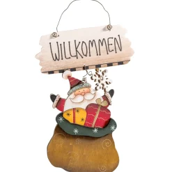 Schild Weihnachtsmann "Willkommen" Clearance