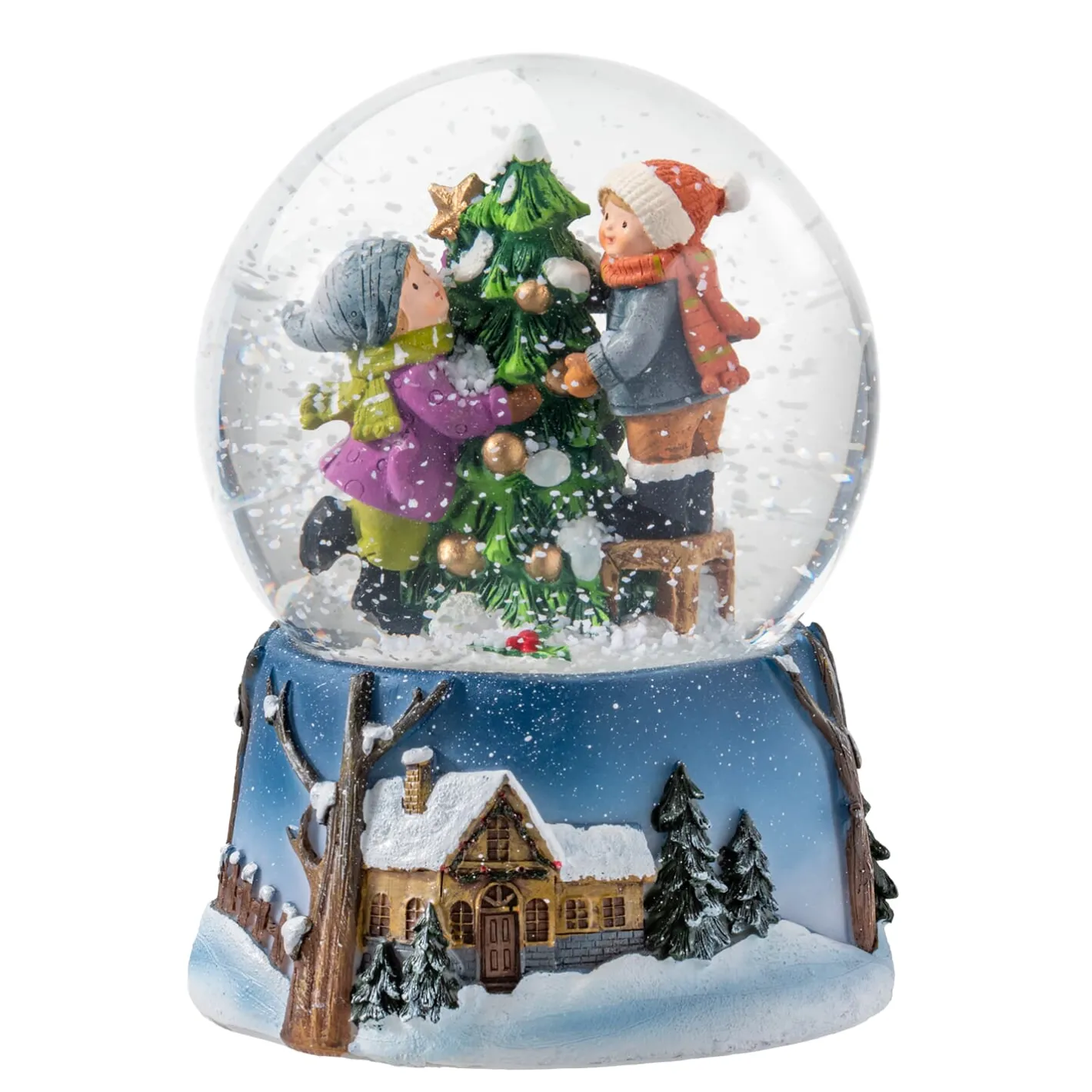 Schneekugel "Baum schmücken" Clearance