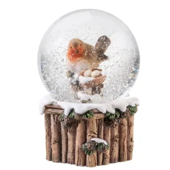 Schneekugel "Rotkehlchen mit Nest" Sale