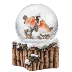 Schneekugel "Rotkehlchenpaar"