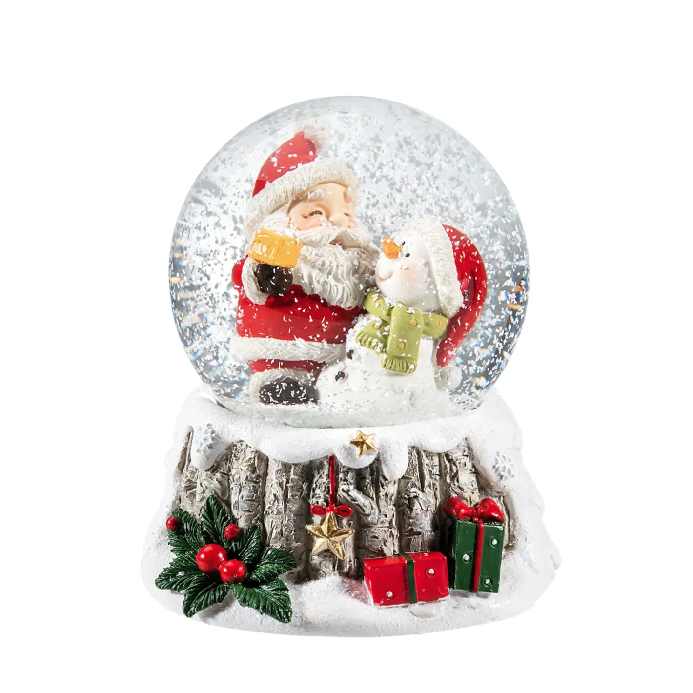 Schneekugel "Weihnachtsmann mit Schneemann" Hot