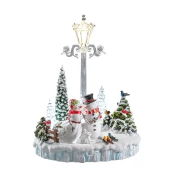 Schneemannpaar in Winterlandschaft, Standfigur aus Acryl Best