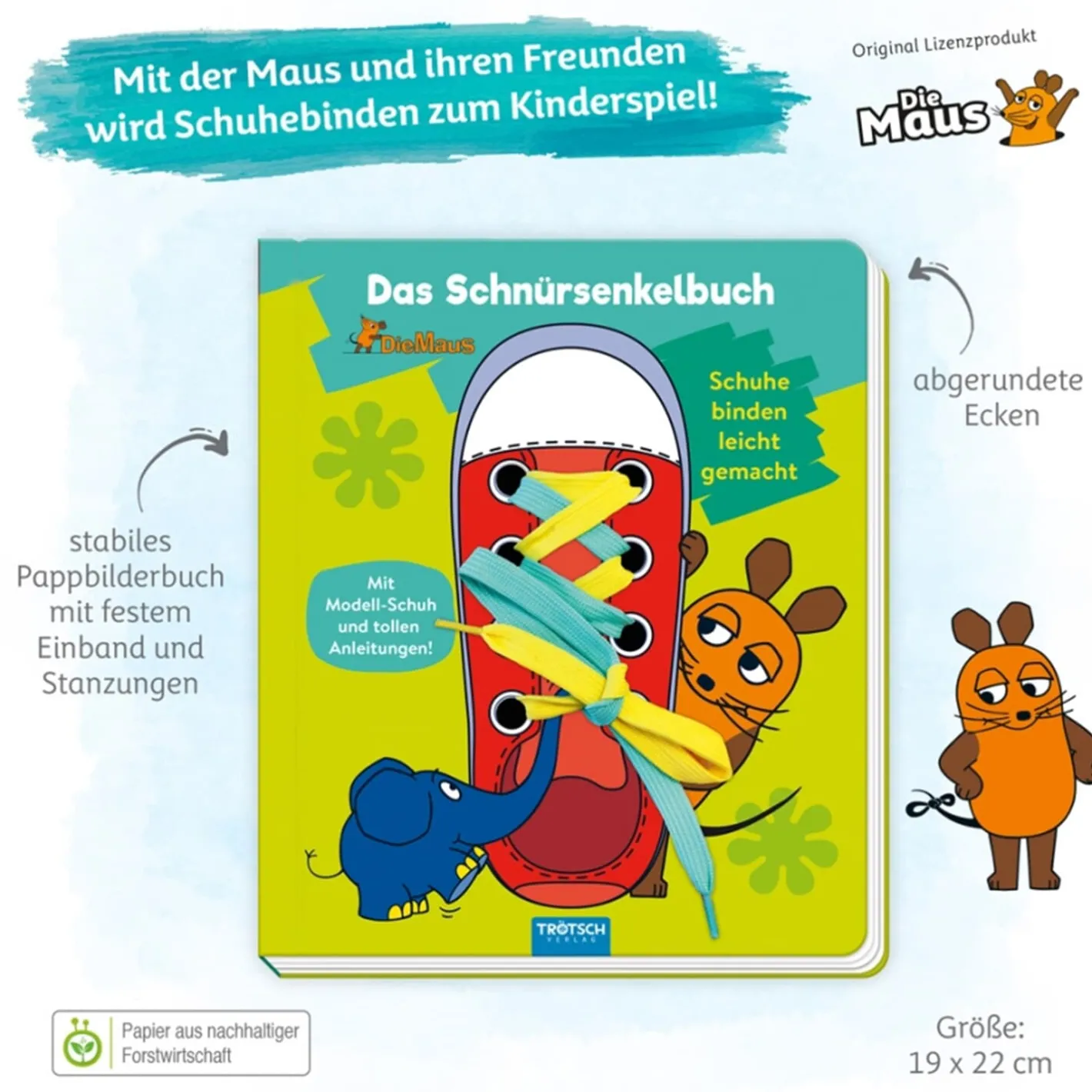 Trötsch Verlag Schnürsenkel-Buch "Die Maus"