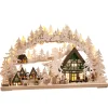 RATAGS Holzdesign Schwibbogen "Fachwerkdorf", 115V mit USB A-Anschluss Outlet