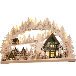 RATAGS Holzdesign Schwibbogen "Fachwerkdorf" 230V mit USB A-Anschluss Sale