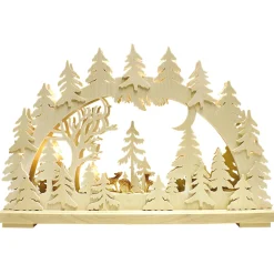 RATAGS Holzdesign Schwibbogen "Rehe in der Abenddämmerung", 230V mit USB A-Anschluss Online