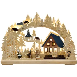 RATAGS Holzdesign Schwibbogen "Weihnacht in Seiffen", 115V mit USB A-Anschluss Sale