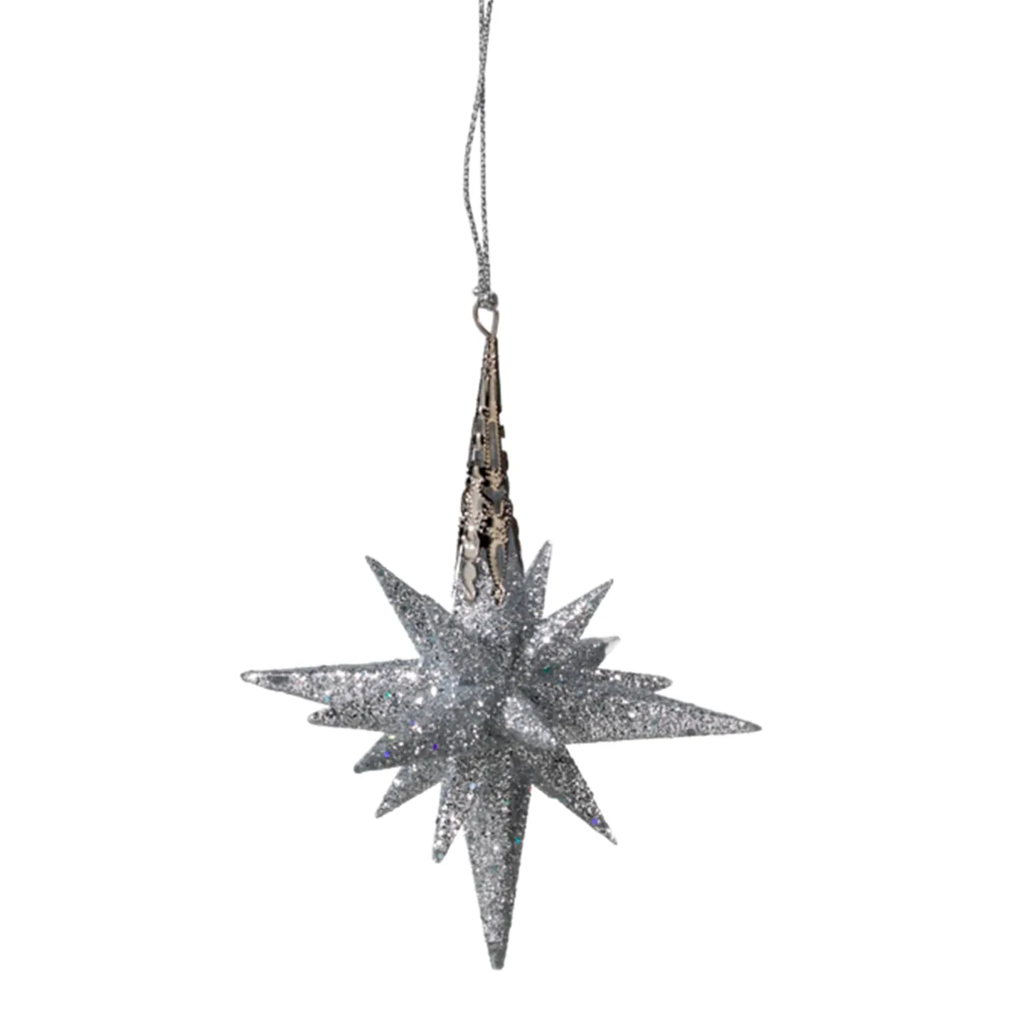 Stern mit Glimmer, silber, 12 cm Best