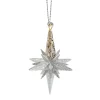 Stern mit Glimmer, silber, 6 cm Hot