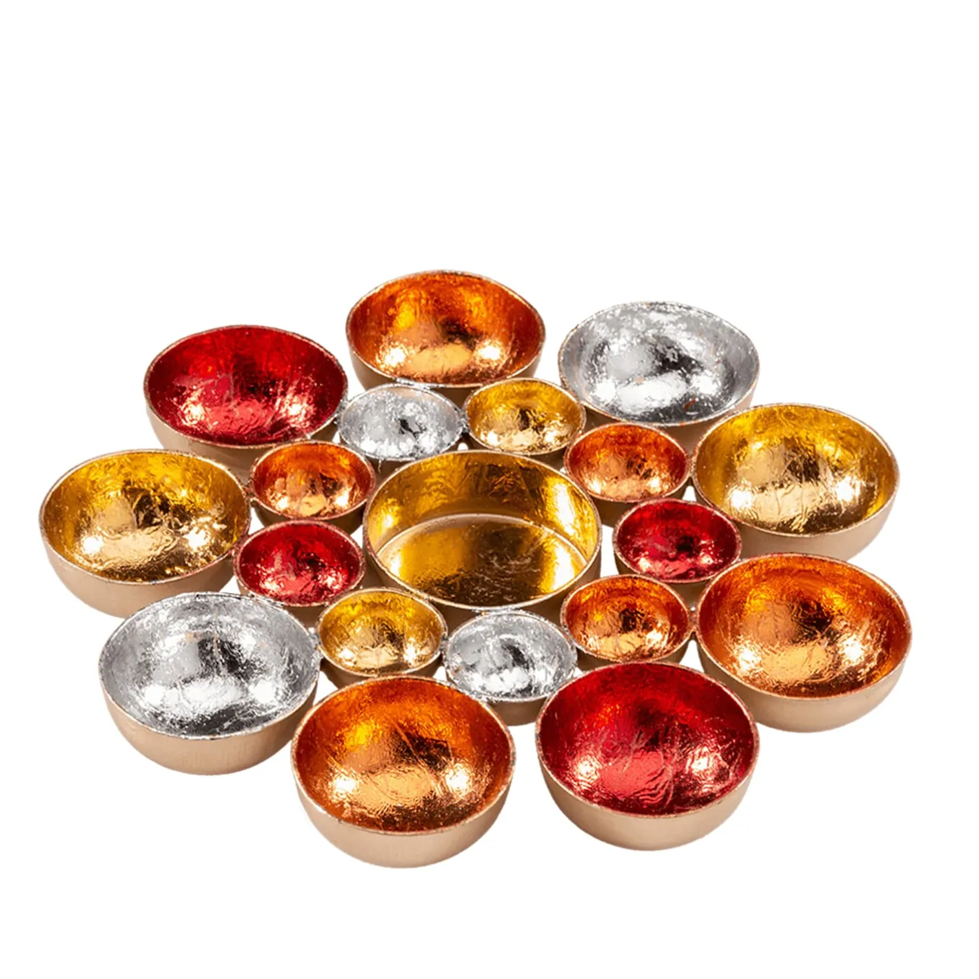 Teelichthalter rotgold, rund New