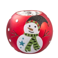 Teelichthalter "Schneespaß" rot Clearance