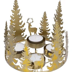 Teelichthalter "Winterspaziergang", gold Outlet