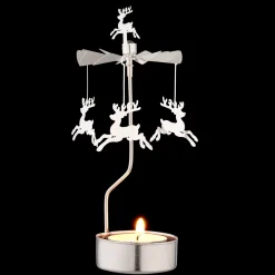 Teelicht-Karussell "Rentiere", silber Sale