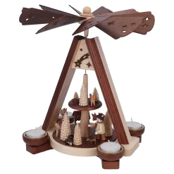 HODREWA Teelicht-Pyramide "Jäger im Wald"