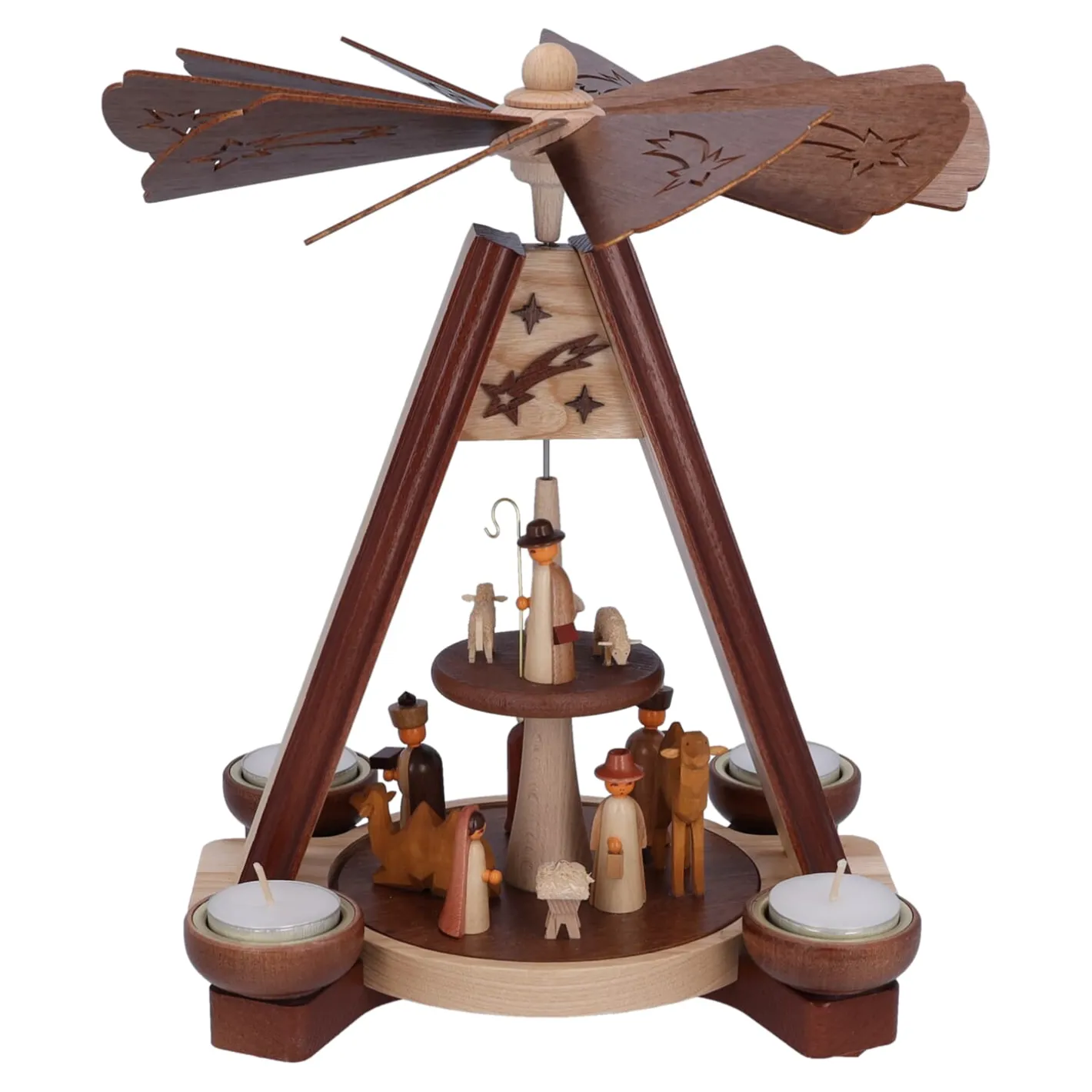 HODREWA Teelicht-Pyramide "Krippe mit Hirte" Outlet